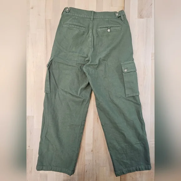 J.Crew Oarsman Military Camp Pant Cargo Pocket Twill Sz 28 Buckle Sides Olive - Picture 7 of 11